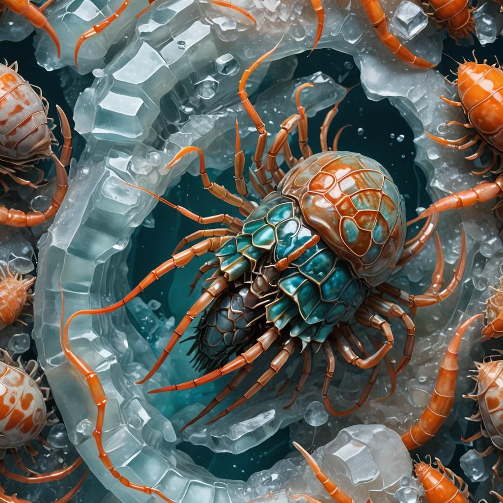 Giant Deep-Sea Isopod Shrimp Emerges on Ice