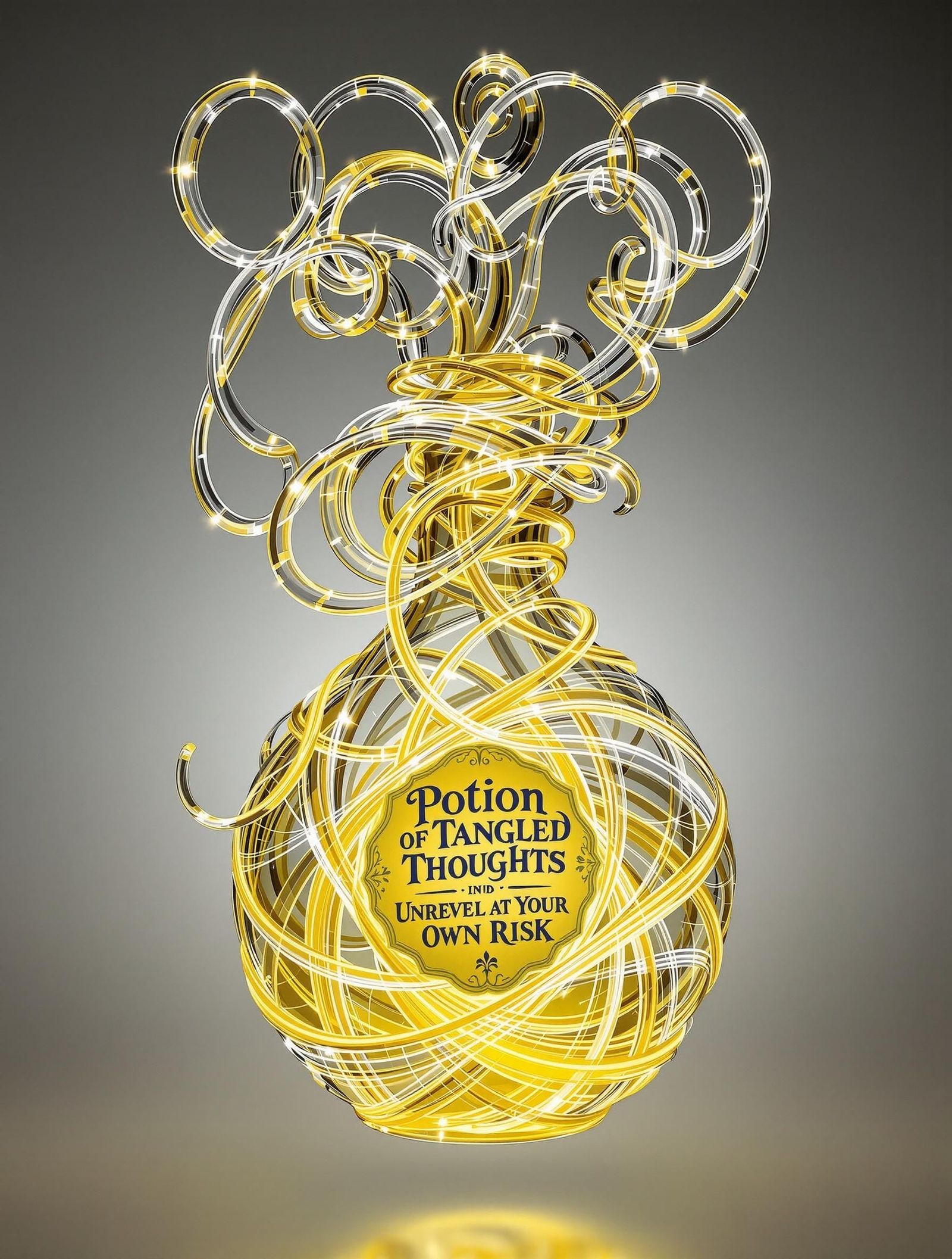 Tangled Thoughts Bottle in Vibrant, Layered Glass