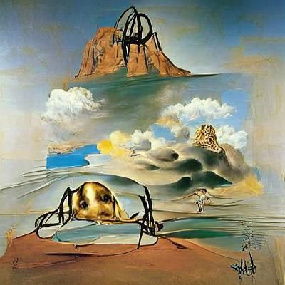 Surrealist Dreamscape with Melting Clocks