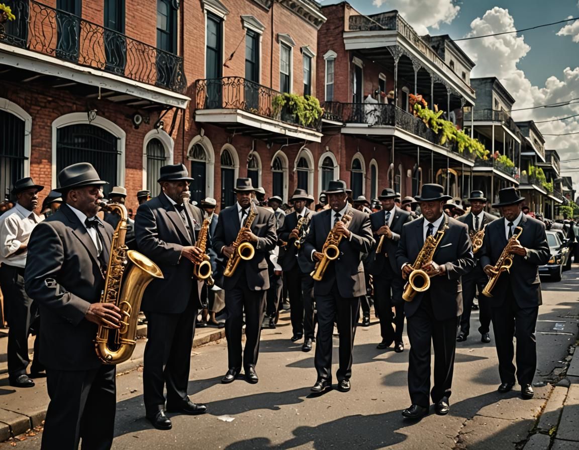 New Orleans Jazz Funeral Procession in HDR