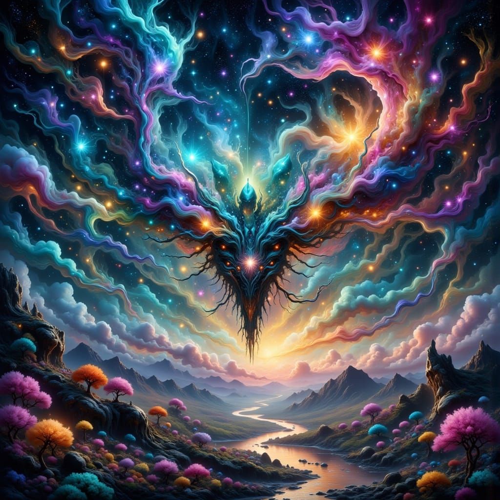 Surreal Cosmic Mathematics in Dreamy Darkness