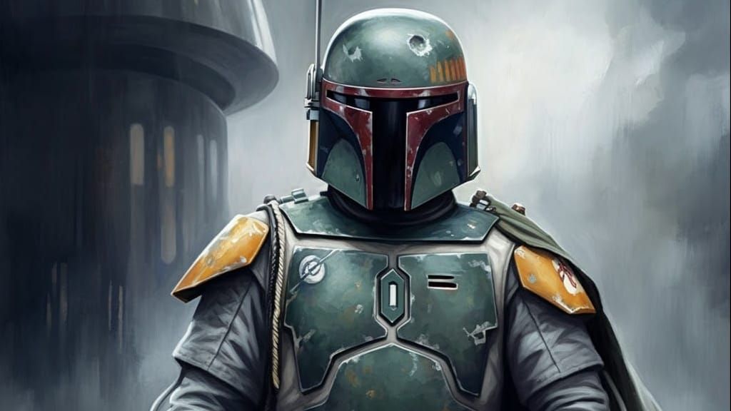 Boba Fett Portrait on Bespin as Oil Painting