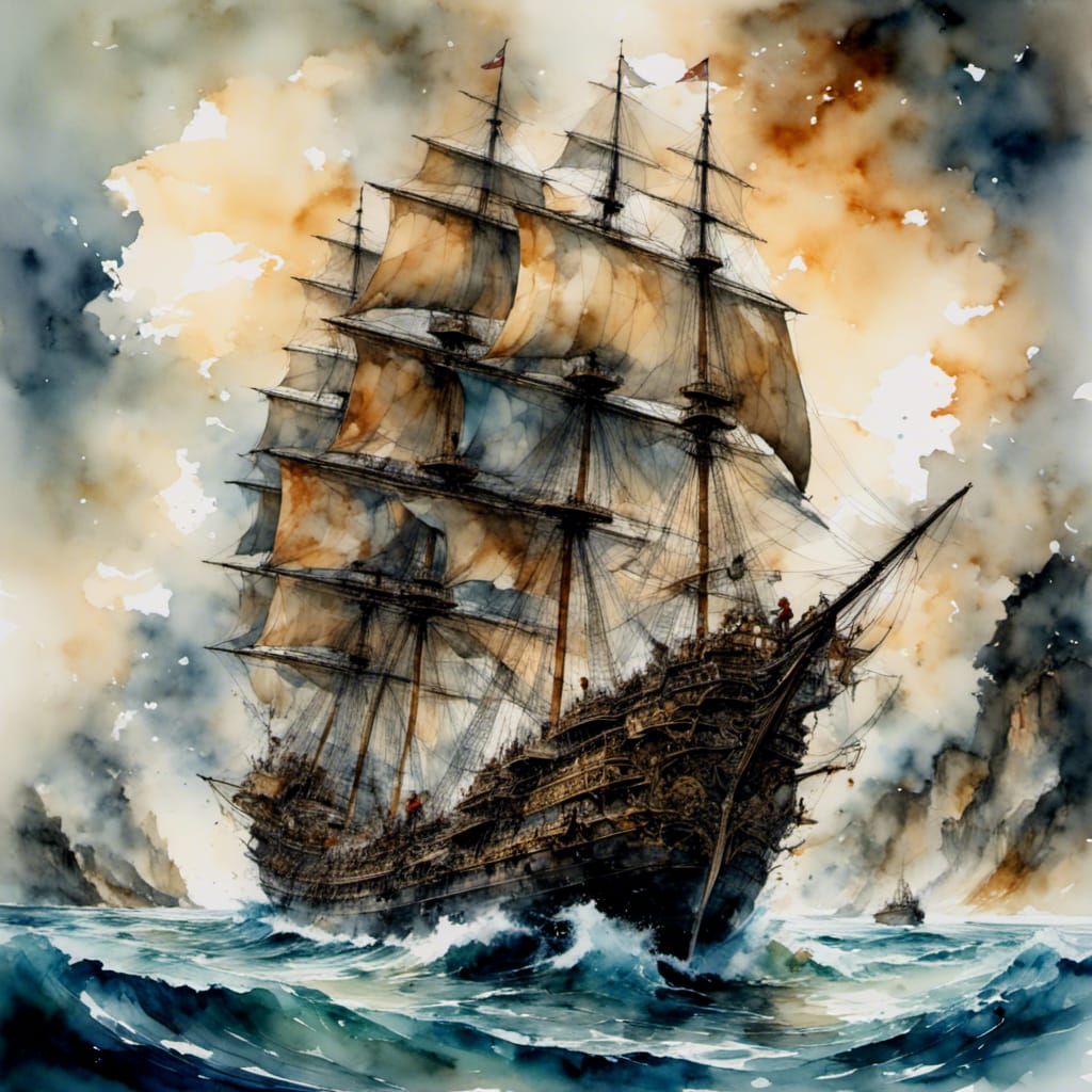 Sandokan on His Junk in Malaysia