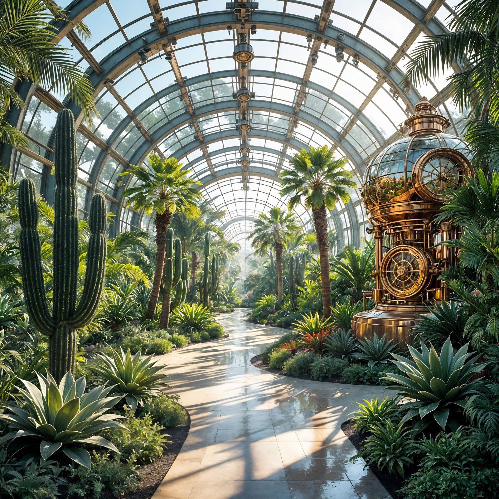 Futuristic Botanical Garden in Kralendijk: Digital Matte Pai...