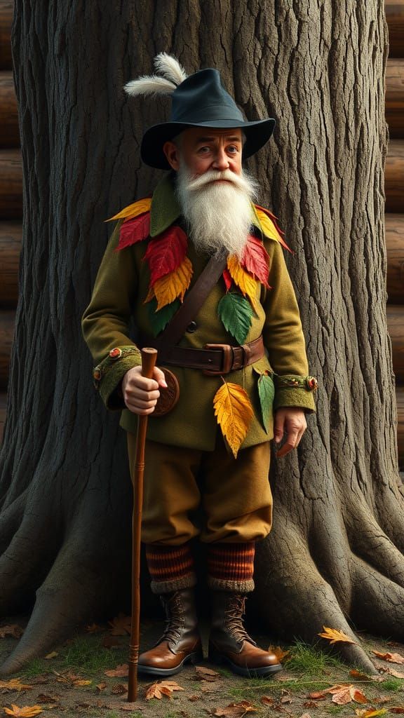 The Mysterious Log Cabin Woodsman in Vibrant Colors and Real...