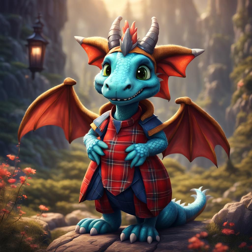 A super cute anthro dragon.