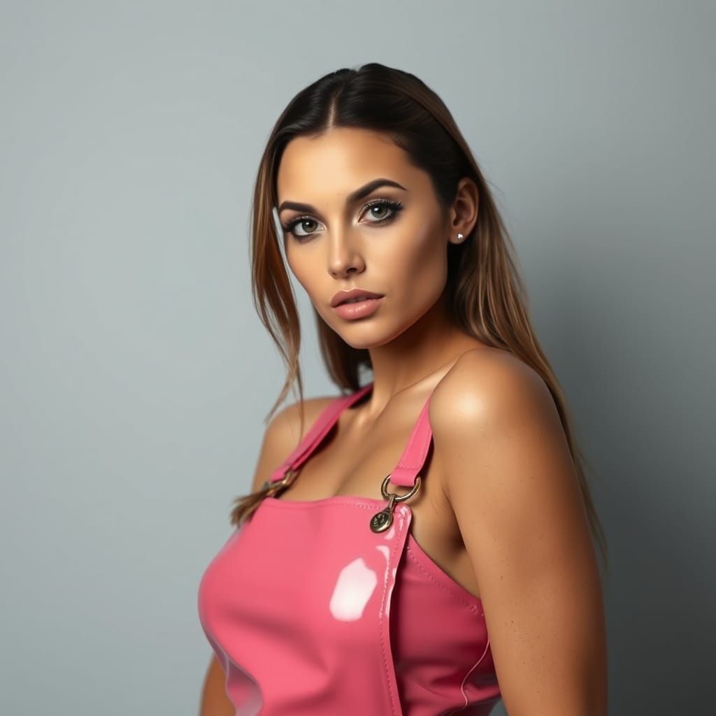 Glamorous Woman in Latex Overall