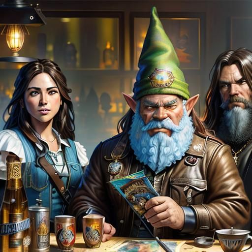 Gnomes Portrait in Comic Book Art Style