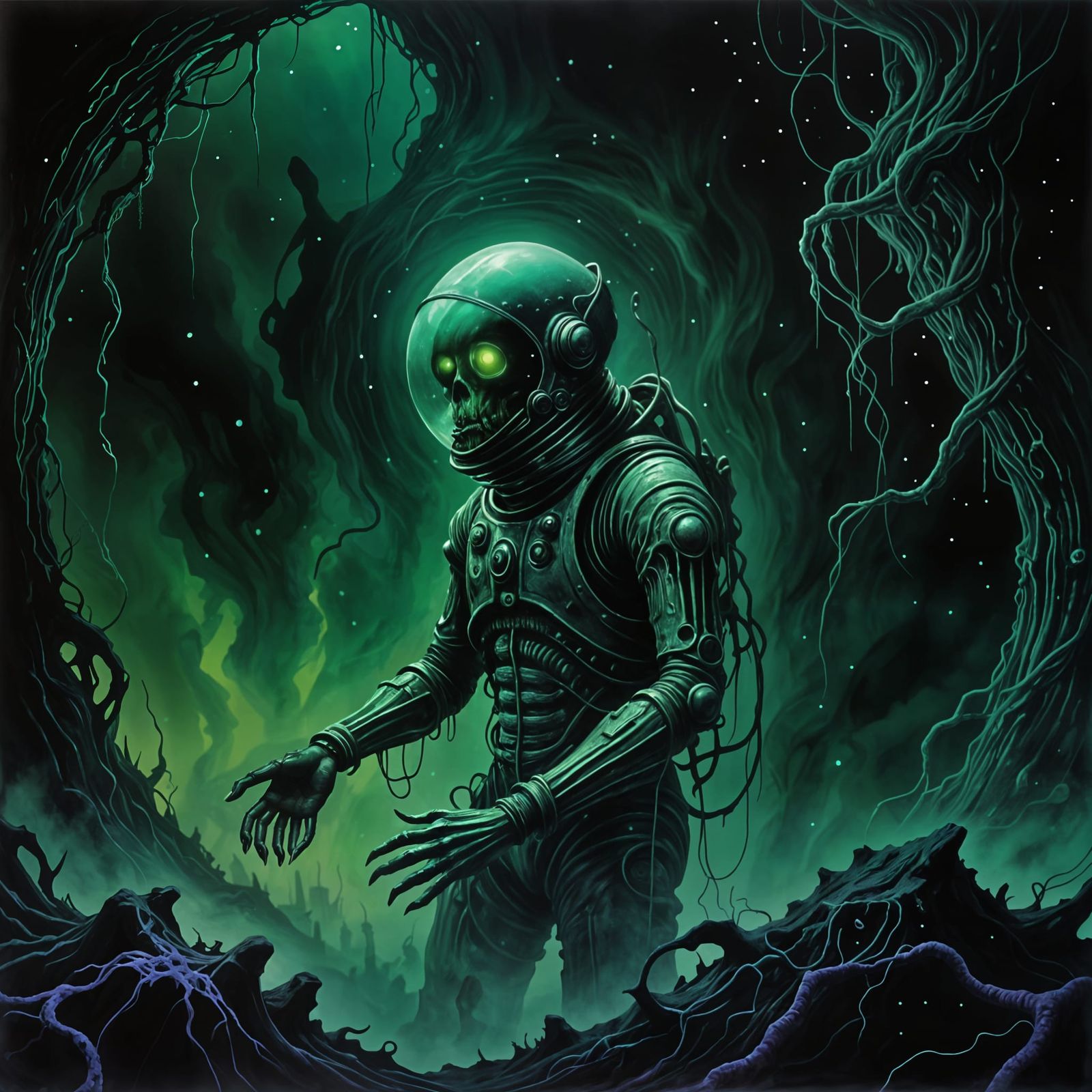 Tentacled Hand in Dark Fantasy Style