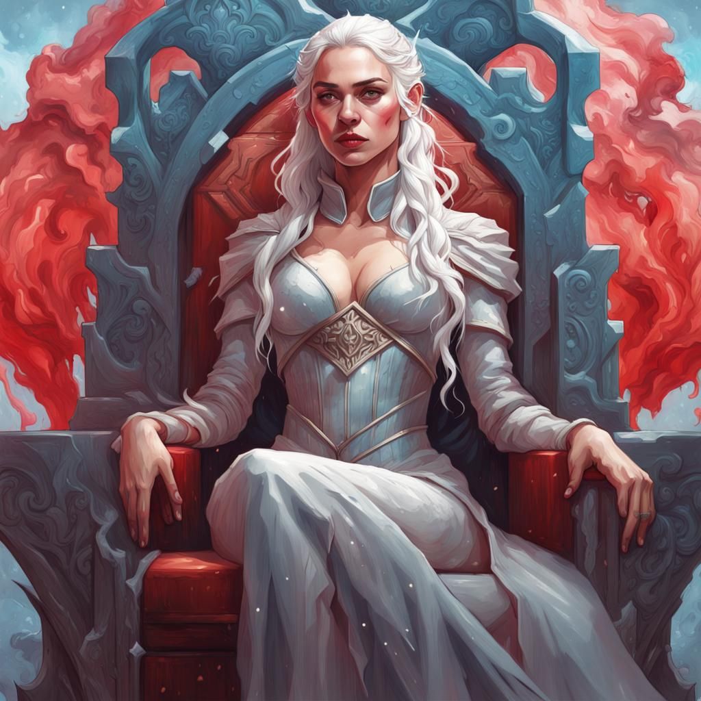 Icy Throne Portrait in Graffiti Art Style