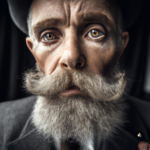 Portrait of Bearded Man in Vintage Suit
