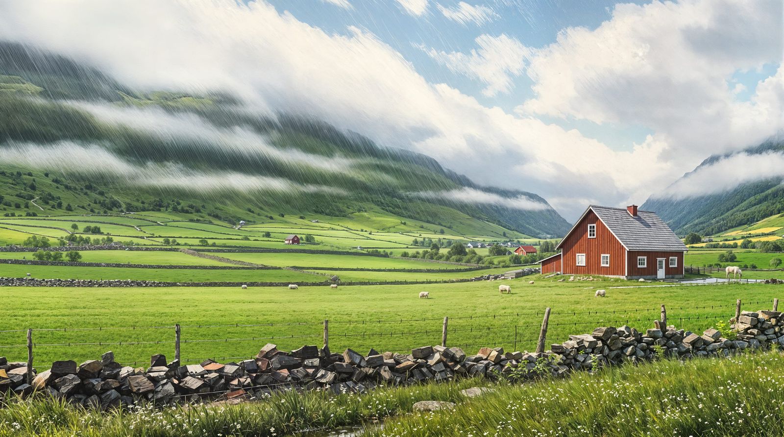 Norwegian Spring Landscape in Vibrant Colors