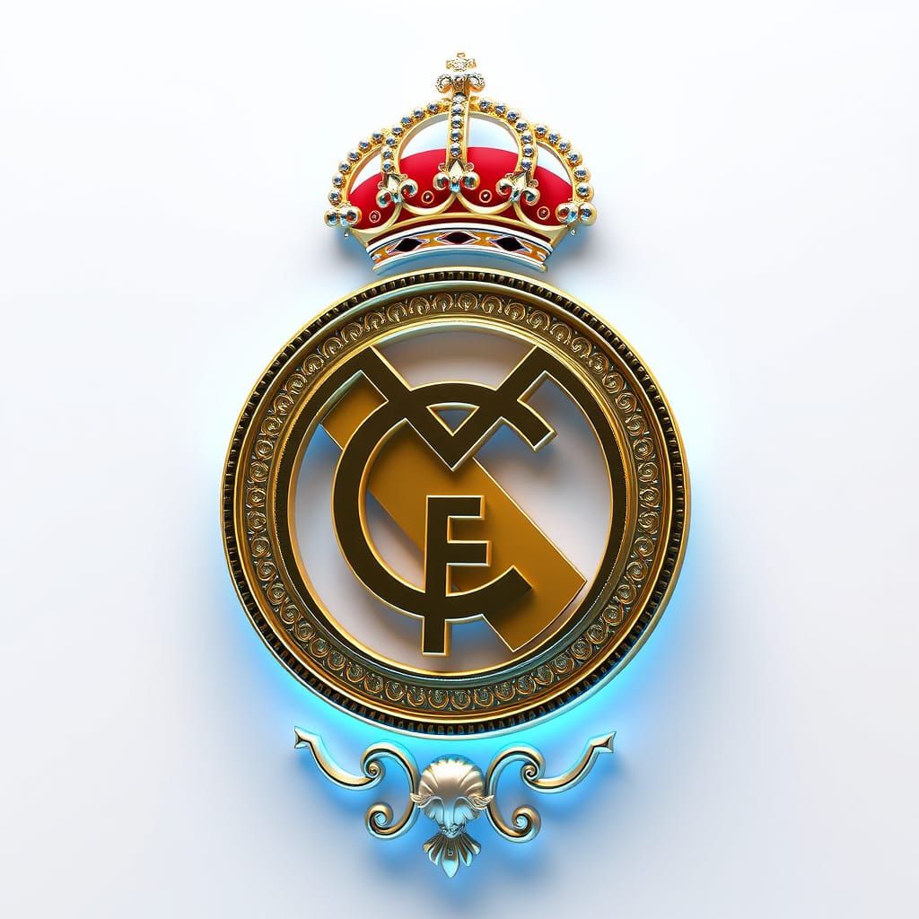 Majestic Real Madrid Crest in 3D Anime Art
