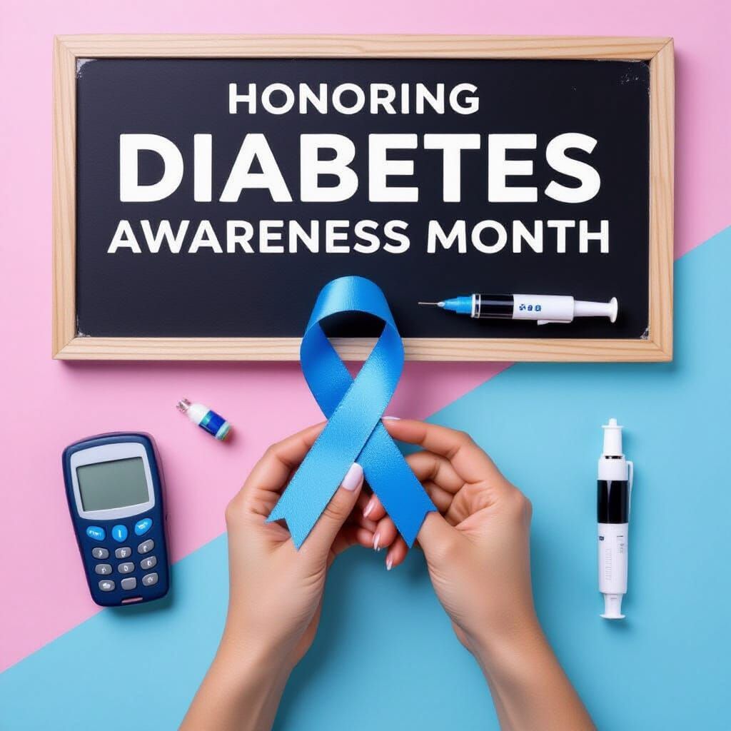 A bright, modern photograph celebrating National Diabetes Aw...