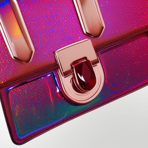 Crimson red holographic handbag