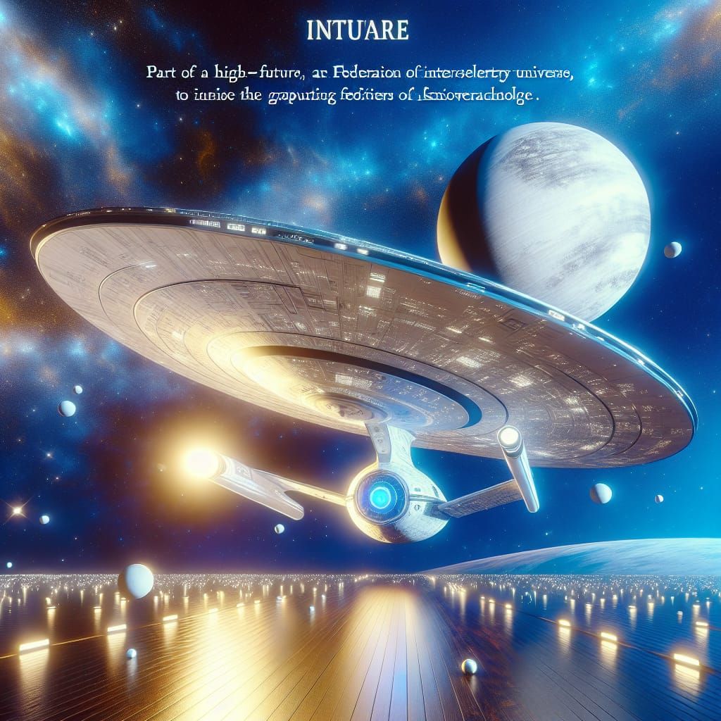 Futuristic Spaceship Exploring Cosmos in Sleek Style