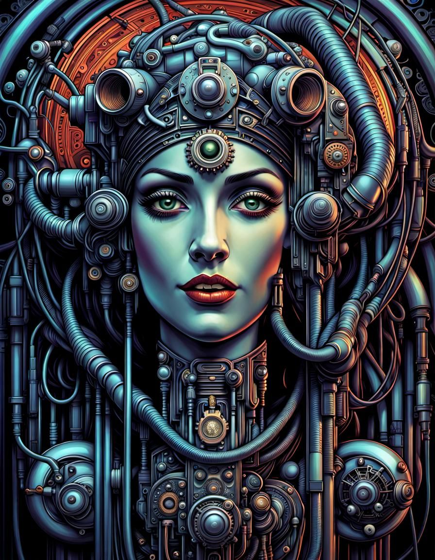 Art Deco Style Machine Woman 2 - Art Deco Style Machine Woma