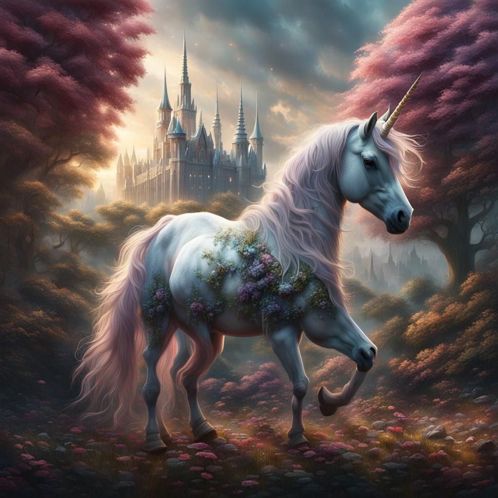 Epic Cinematic Unicorn in Maximalist Digital Art
