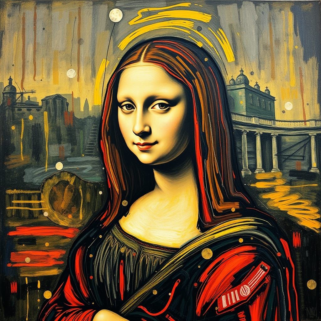 Dripped Portrait of the Renaissance Icon