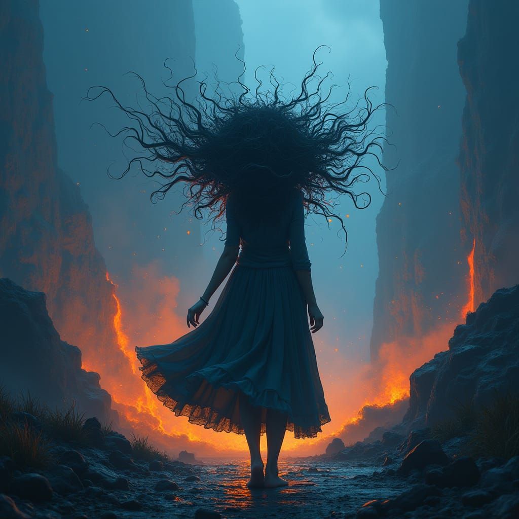 Woman Lost in Fantastical World: Concept Art