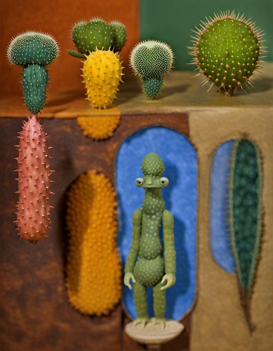 Cactus Greenman Character in 3D Digital Art