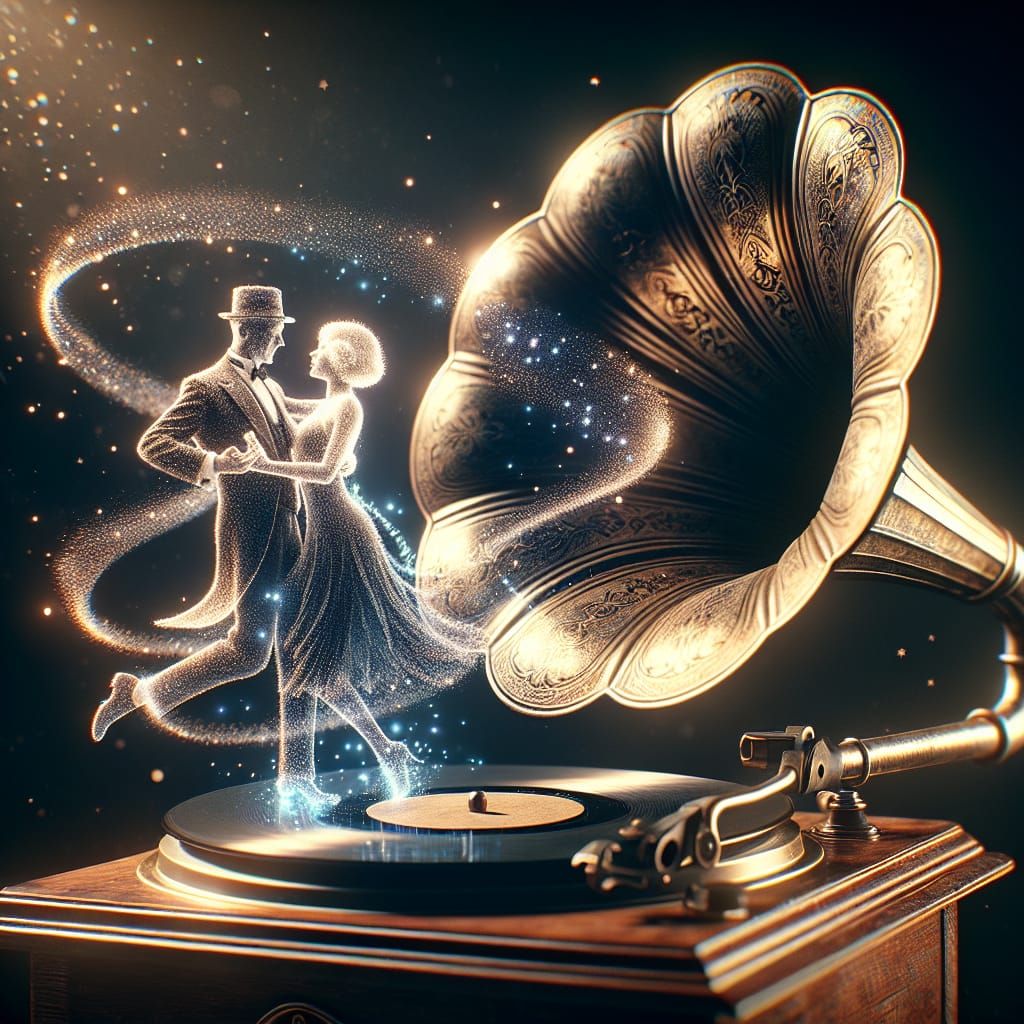 Magical 1920s Dancers Emerge from Gramophone in a Holographi...