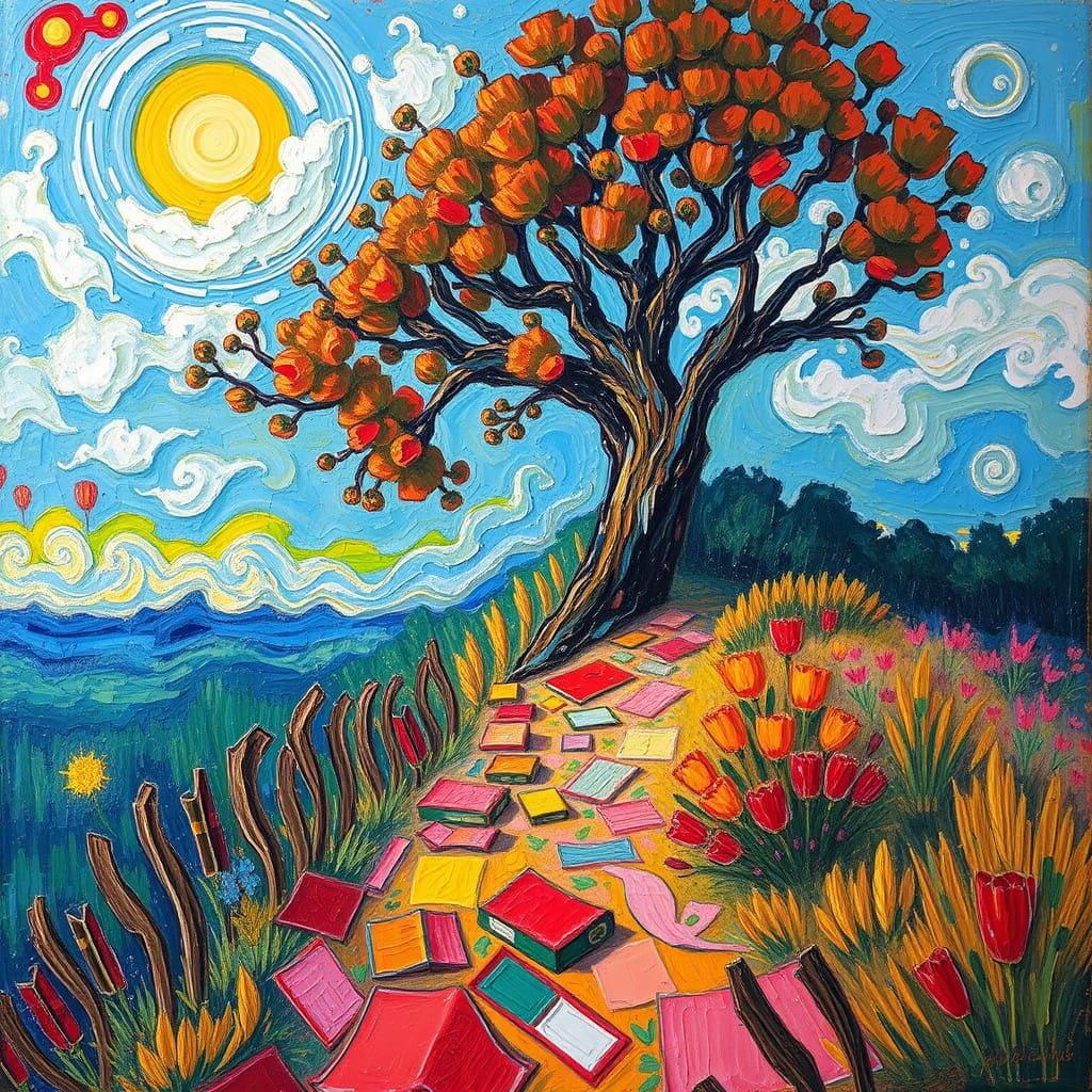 Whimsical Neo-Impressionist Scene in 1996 South Carolina