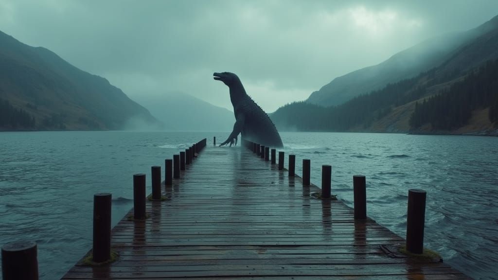 Loch Ness Monster Emerges in Cinematic Photo Realism
