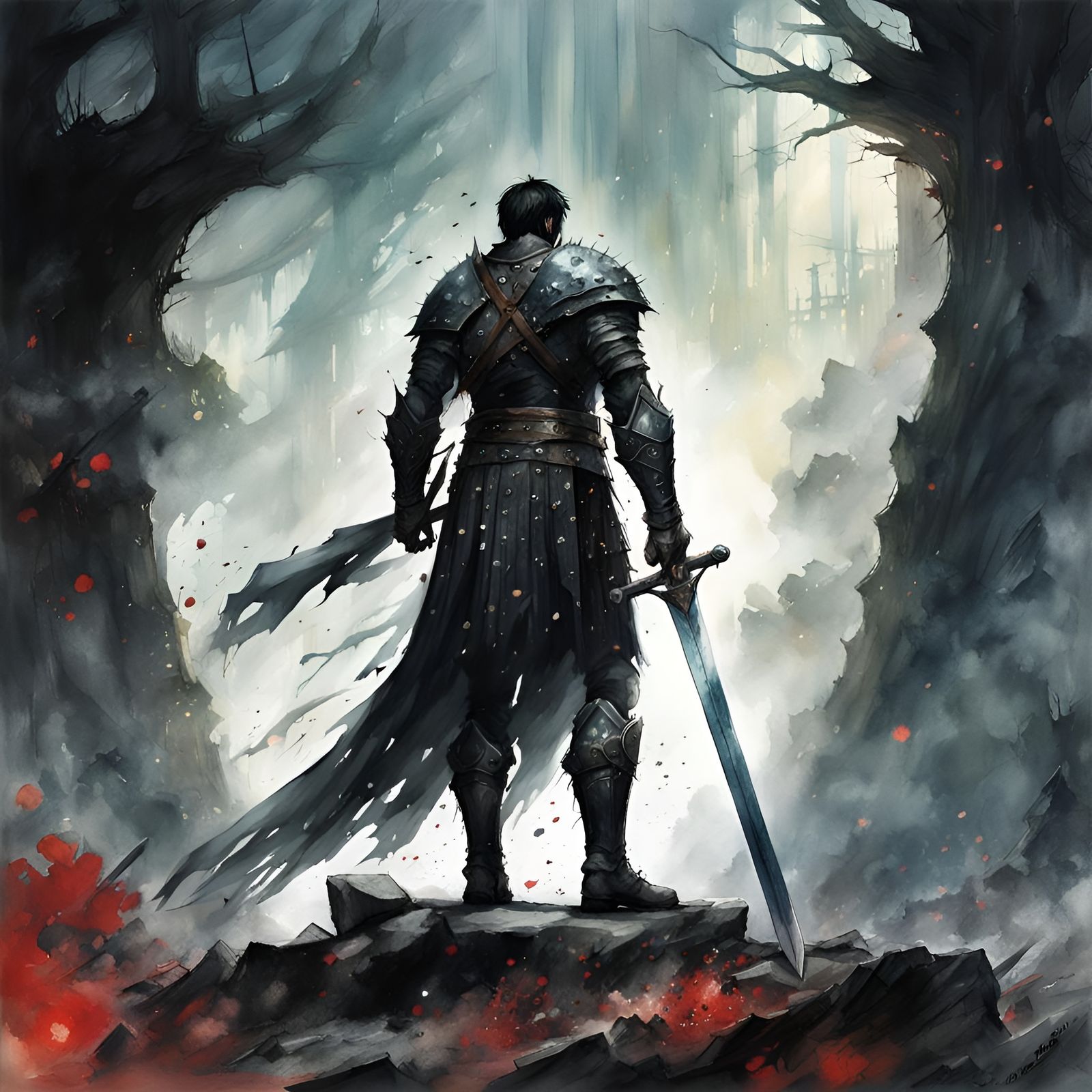 Guts with Enchanted Greatsword: Watercolor Wonderland