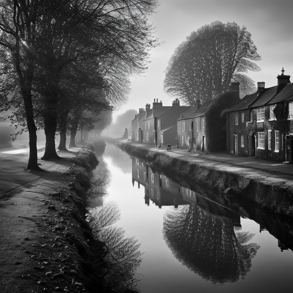 The canal as seen from the towpath.