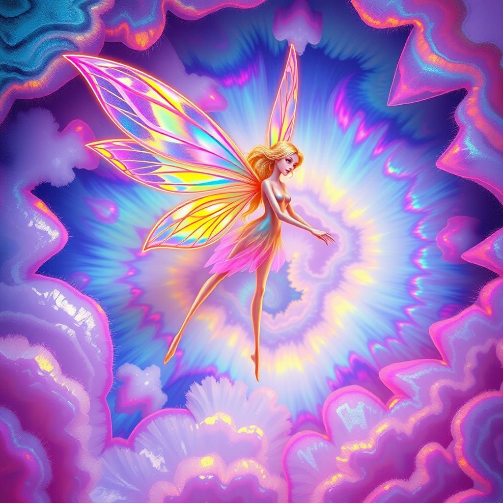 Ethereal Fairy in Neon Dreamscapes