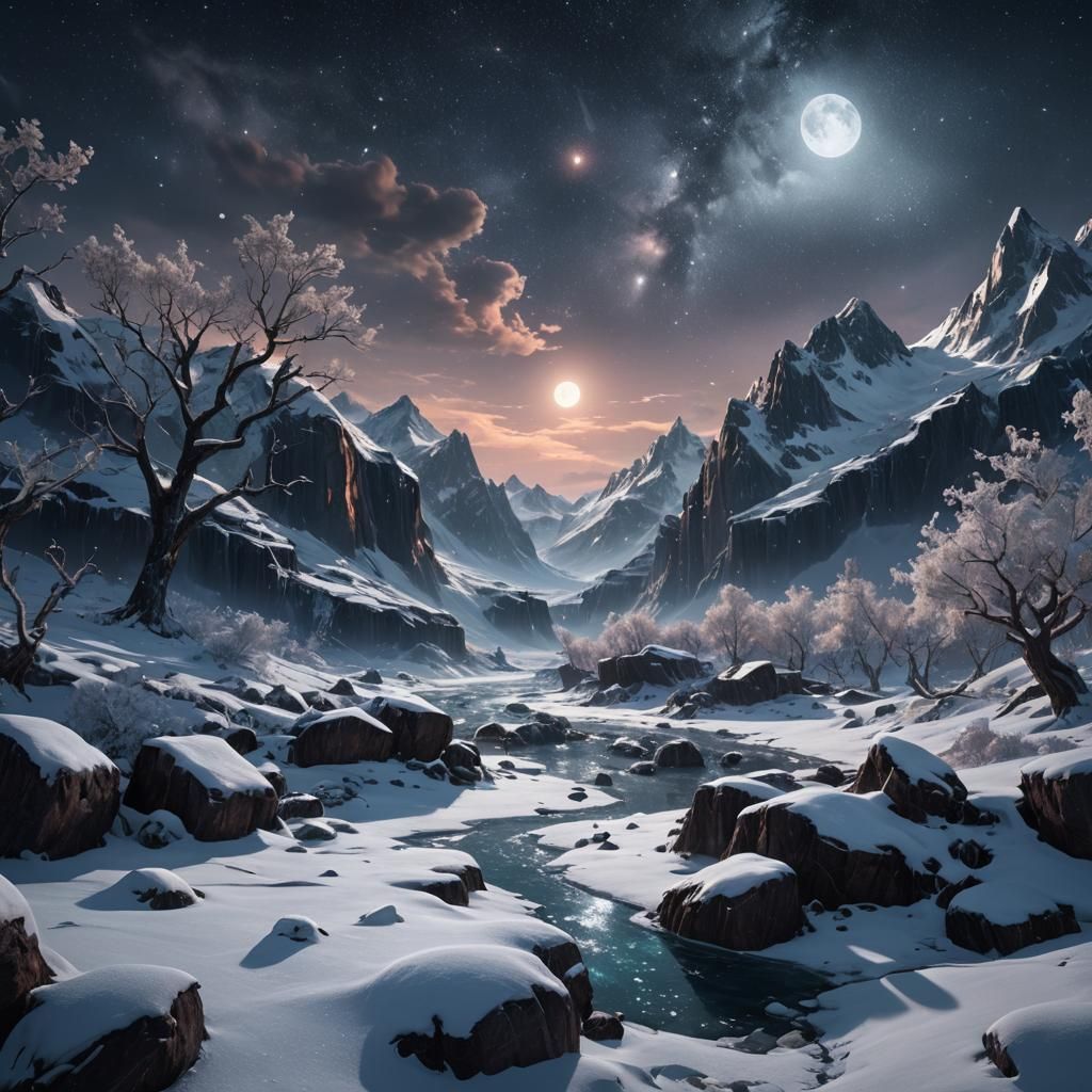 Fantastical Snowscape in Detailed Matte Painting