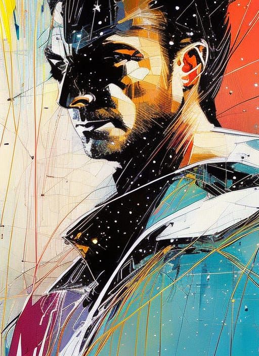 Cartoon Data Portrait as Detailed Oil Painting