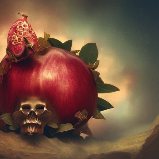 Renaissance Still Life with Skull and Fruit