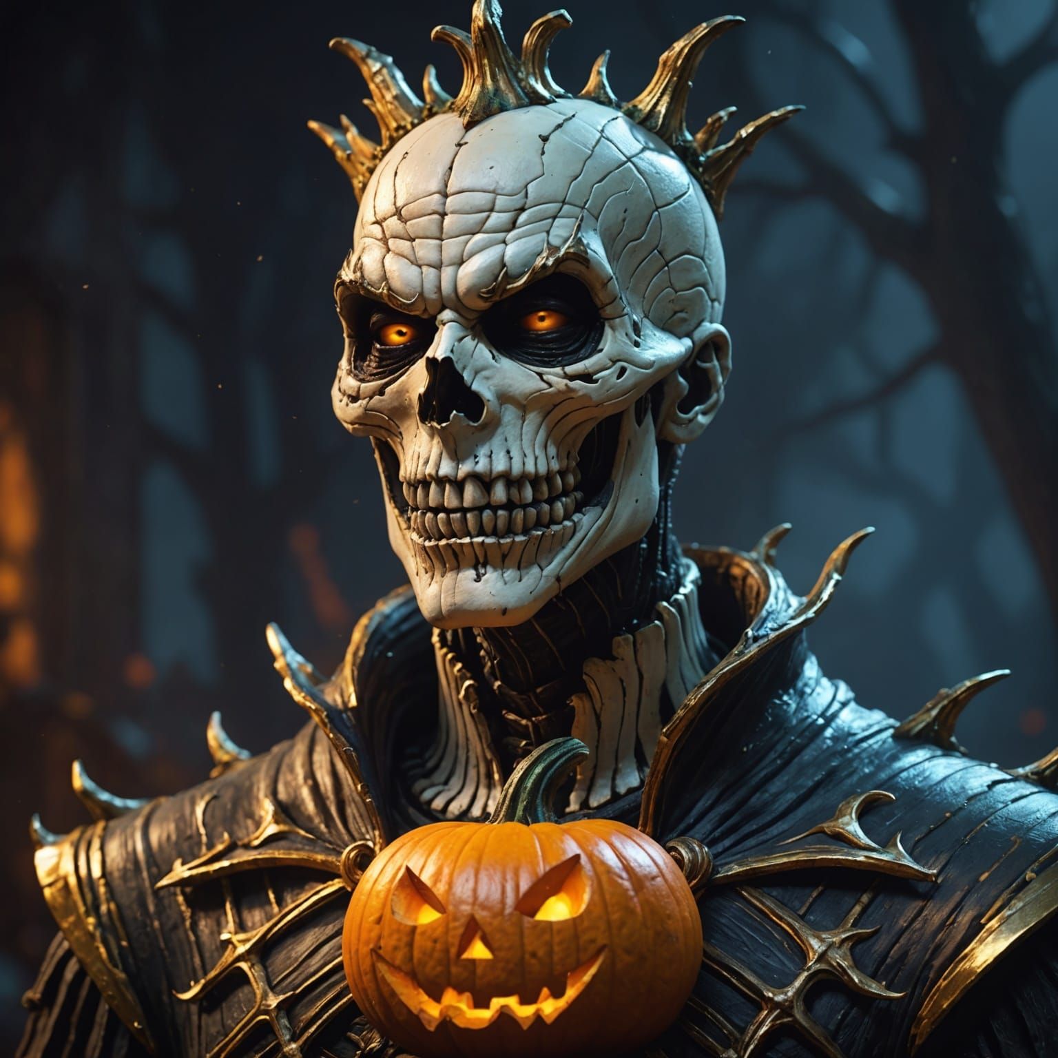 Hyperrealistic Pumpkin King Concept Art