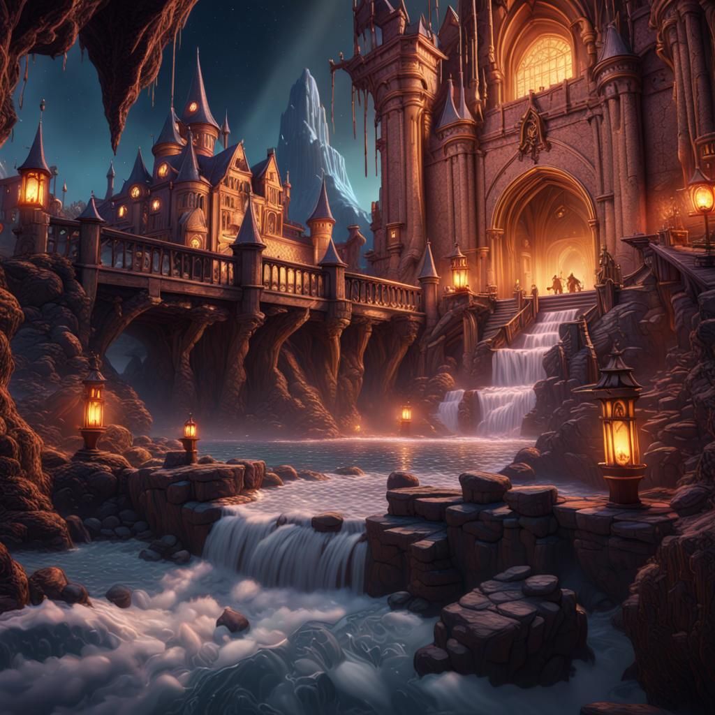 Fantastical Night in Detailed Matte Painting