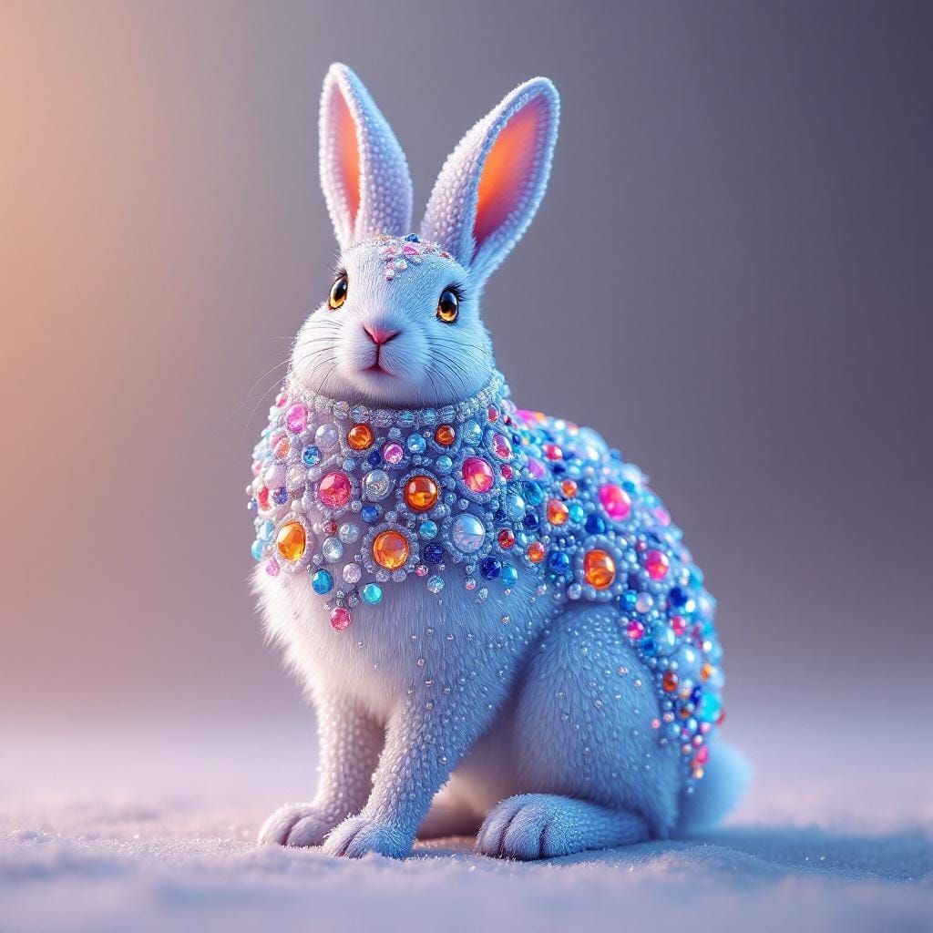 Beaded Snowshoe Hare: Fantasy Concept Art