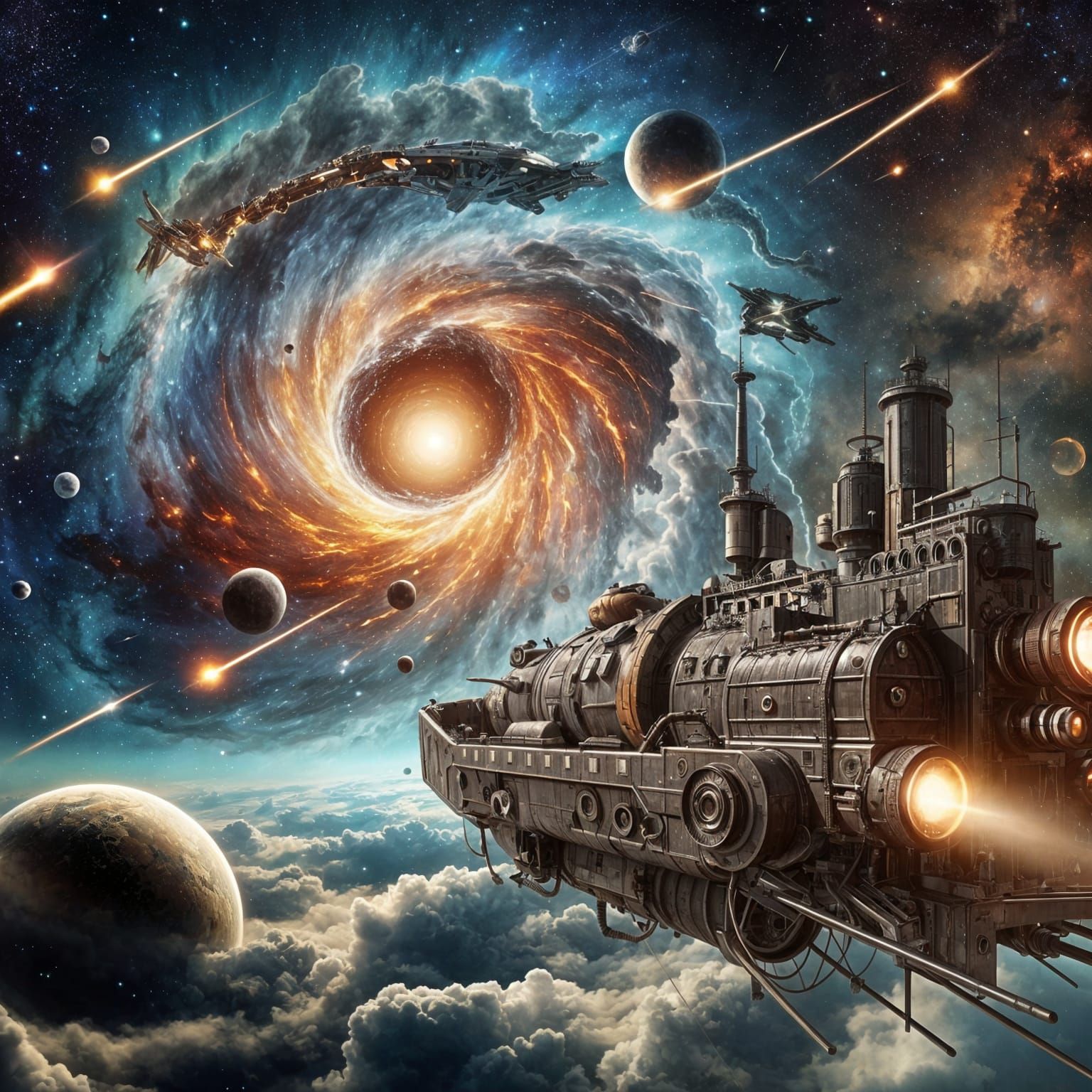 Epic Galactic Battle in Deep Space