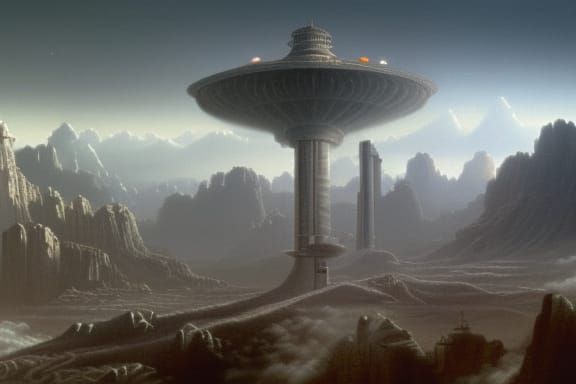 Epic Cloud City Digital Matte Painting