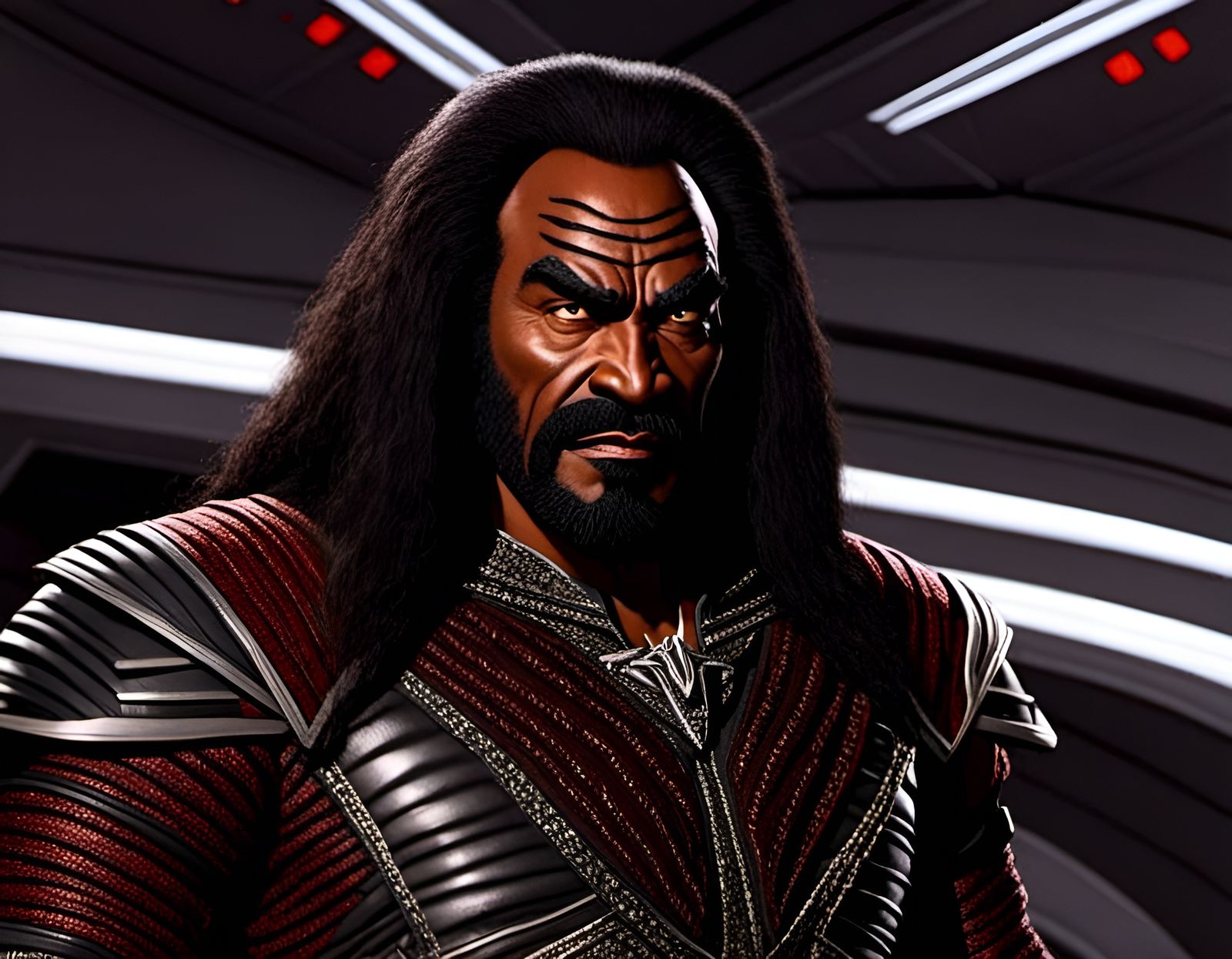 Klingon Officer on Bridge in 3D Digital Art