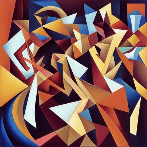 Abstract Cubist Jazz Club Scene