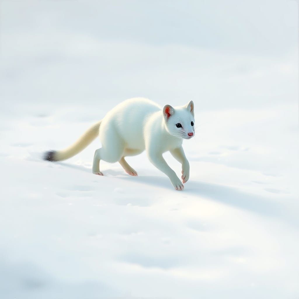 Ethereal Ermine in Winter Wonderland