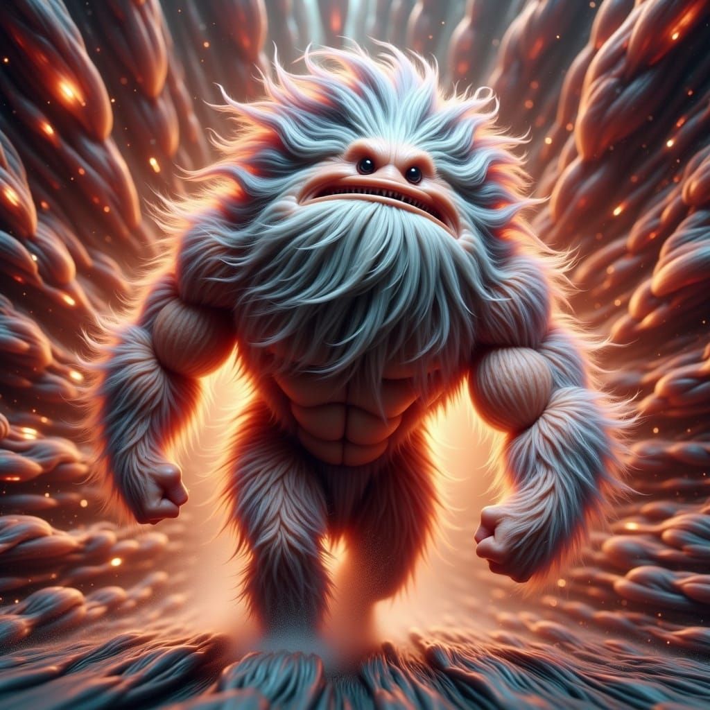 Furry Character in Dynamic Digital Art Style