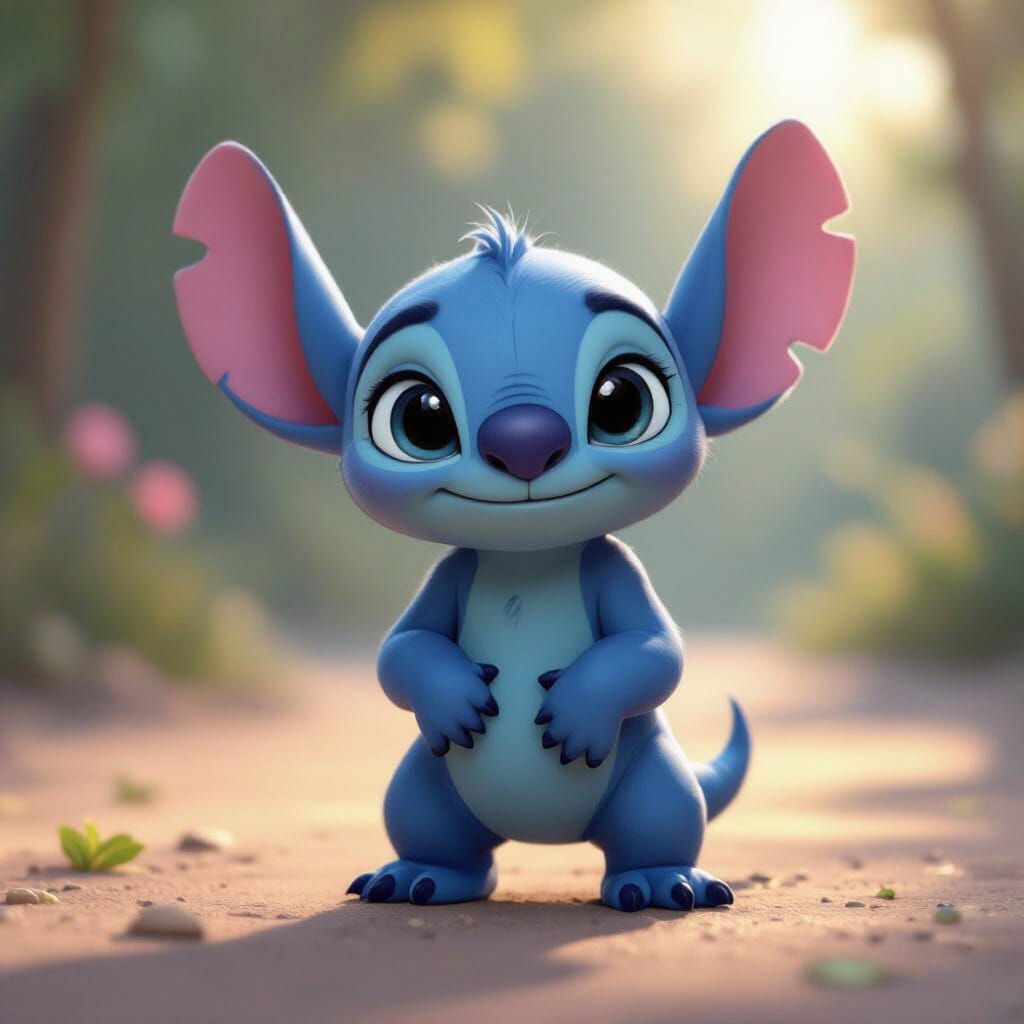 Cute Blue Alien Creature in Animated 3D Style