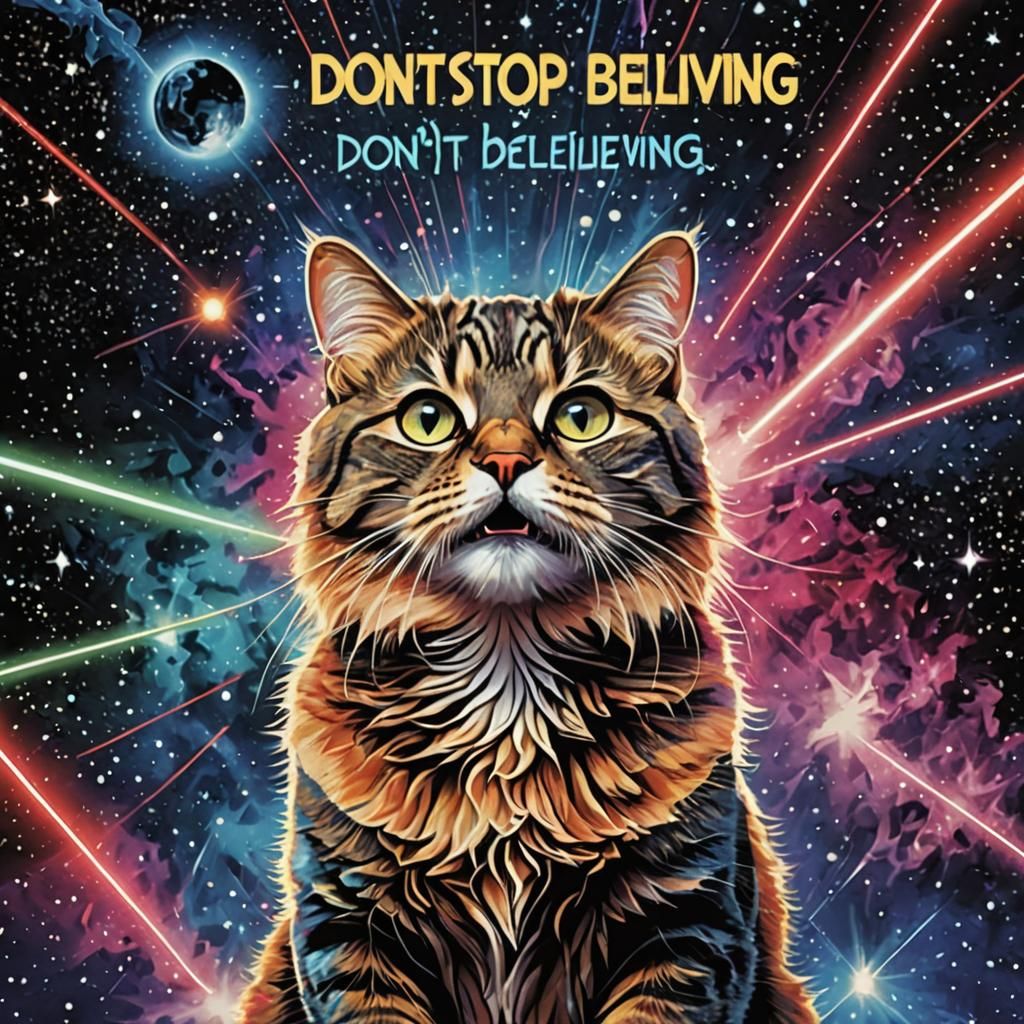 Inspirational Poster with Laser Cats Background