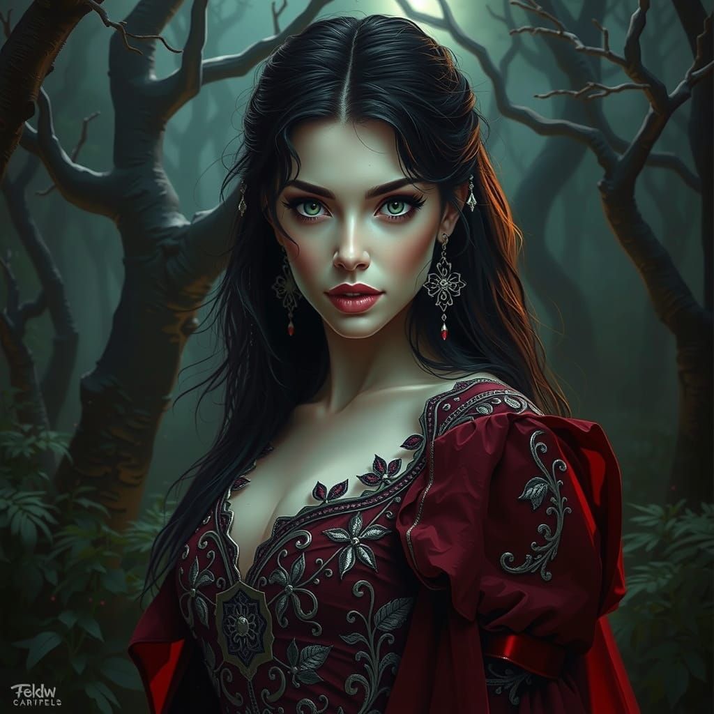 A Regal Figure Stands Before a Majestic Cathedral in a Class...