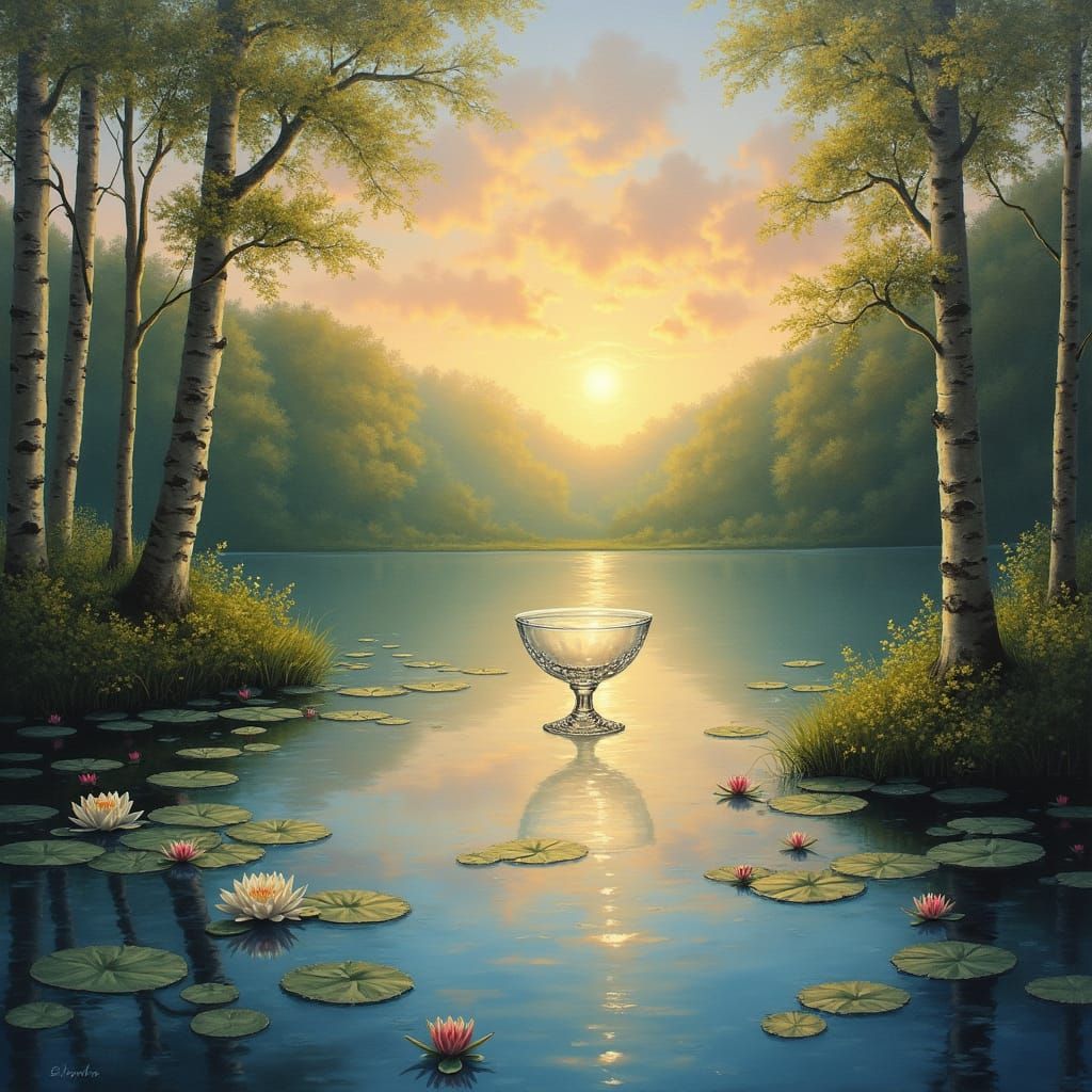 Lake of Light: A Romantic Impressionist Painting