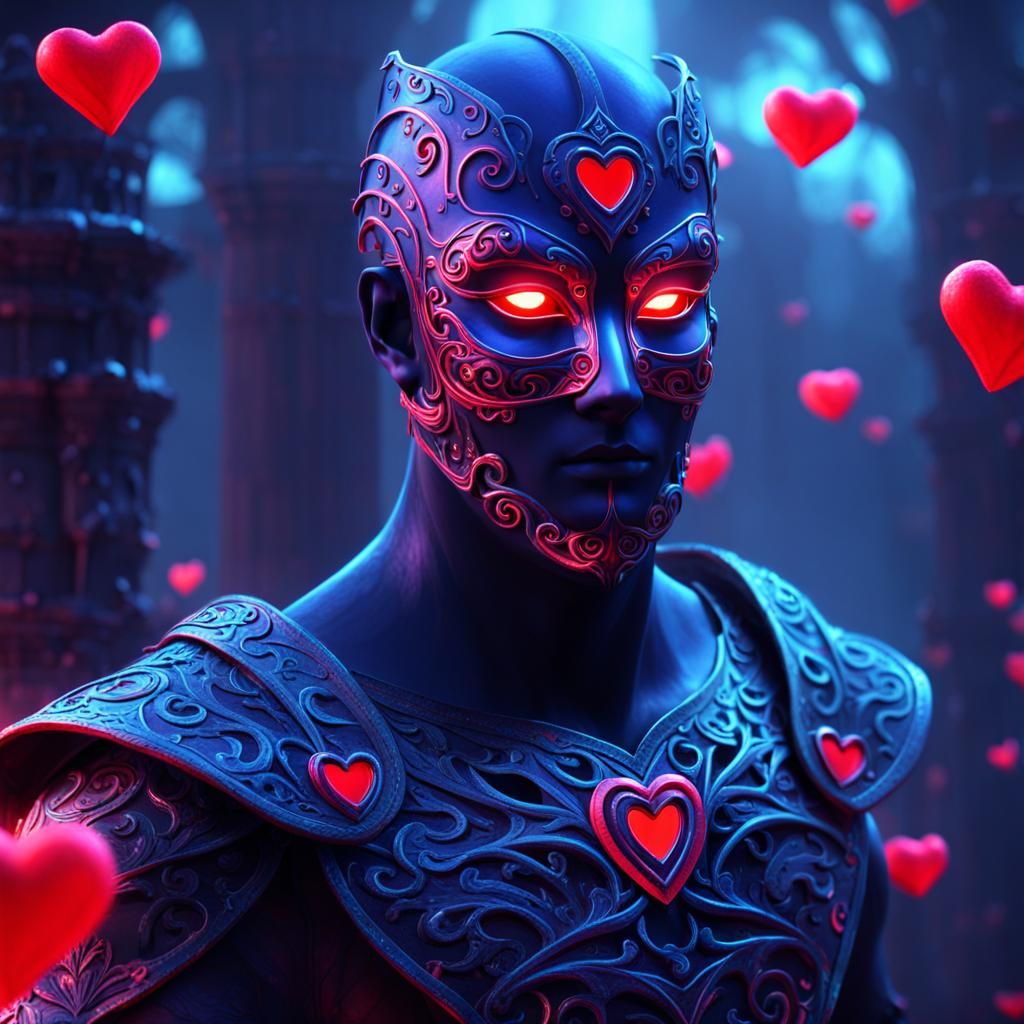 Mysterious Glowing Masked Figure for Valentine's Day