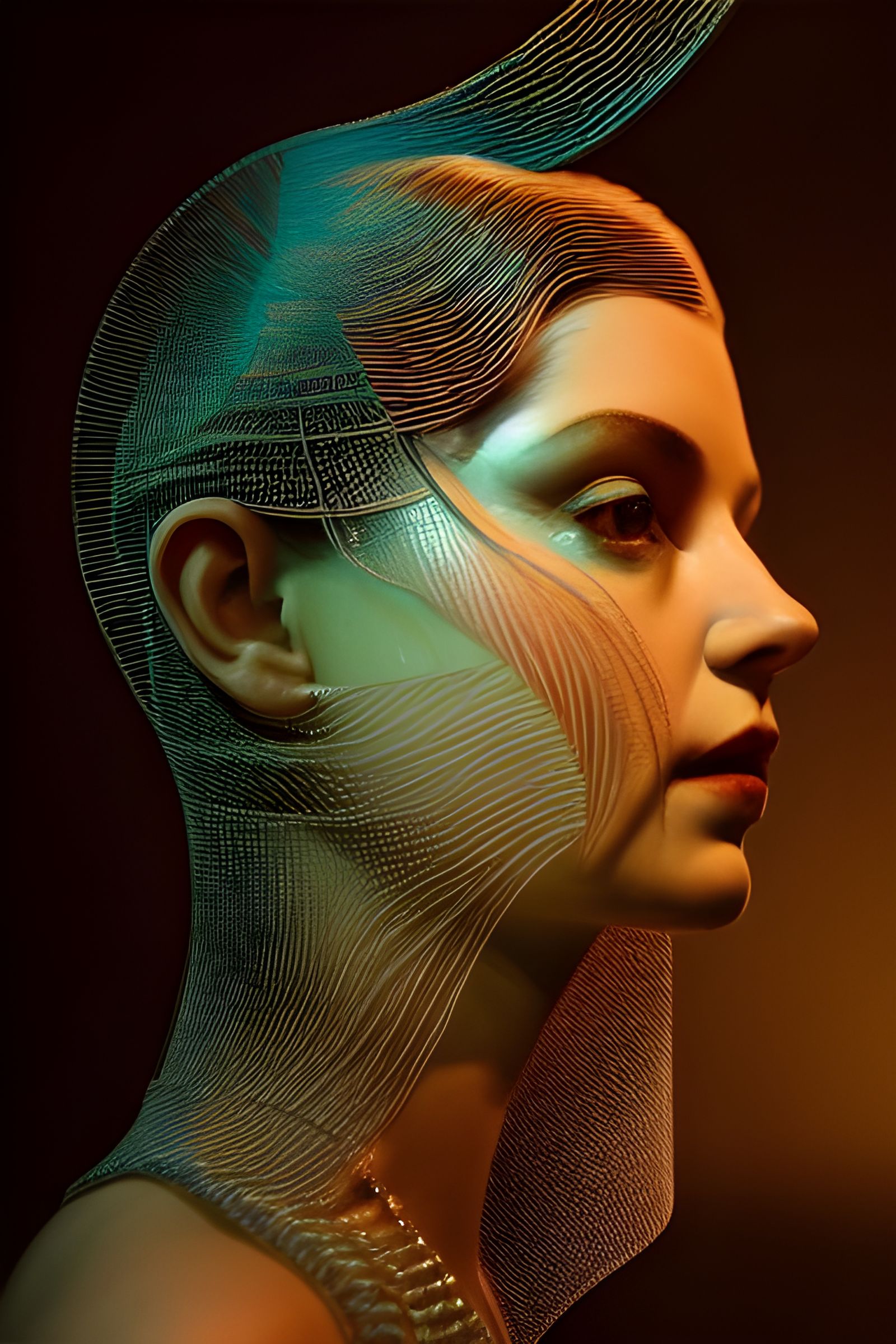 Intricate Glass Sculpture Encasing Figure: A Masterpiece