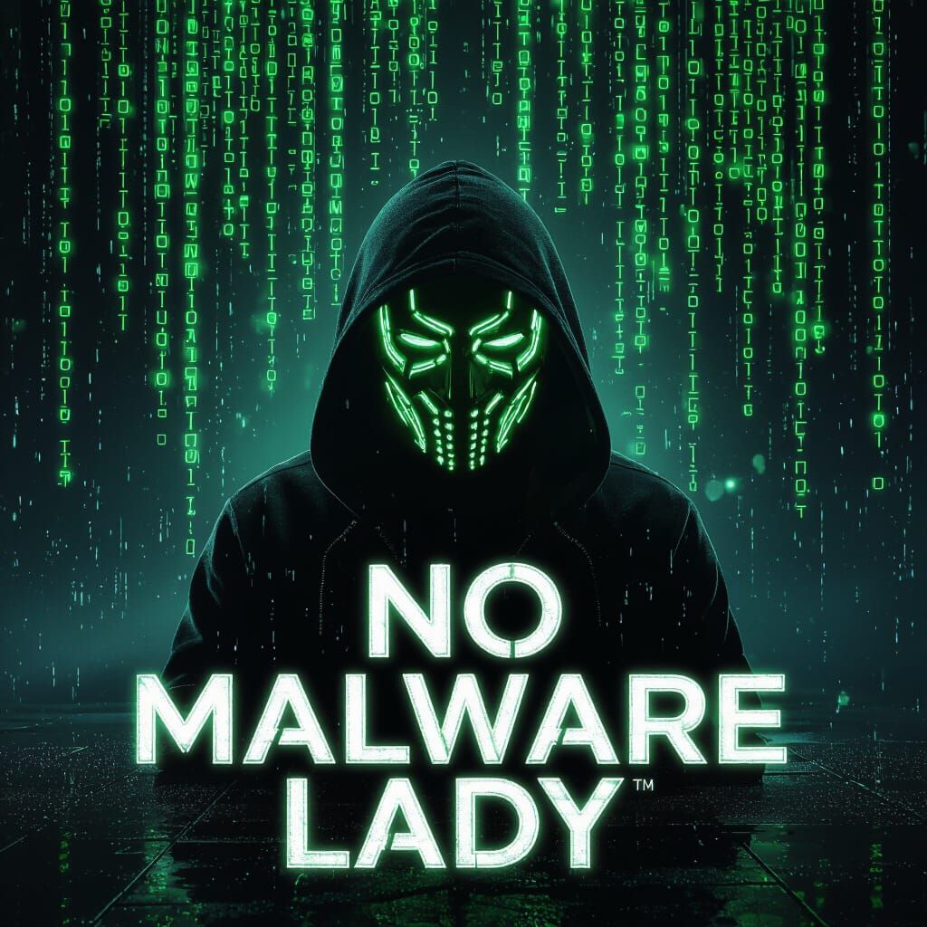 Cyberpunk Hacker Poster with Neon Mask